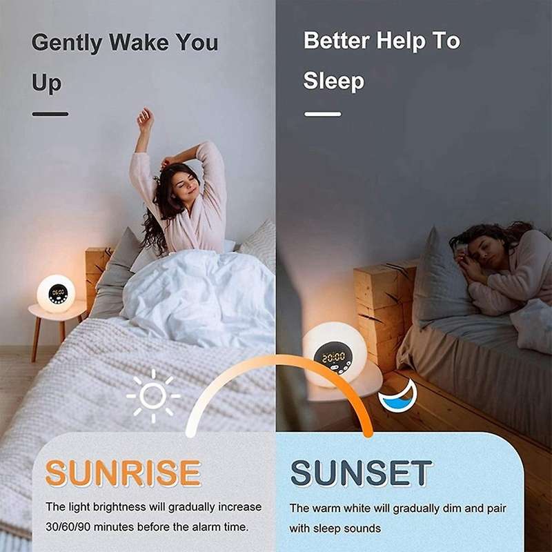 Wake Up Light,bedside Alarm Clock Night Light,warm & Colorful Light