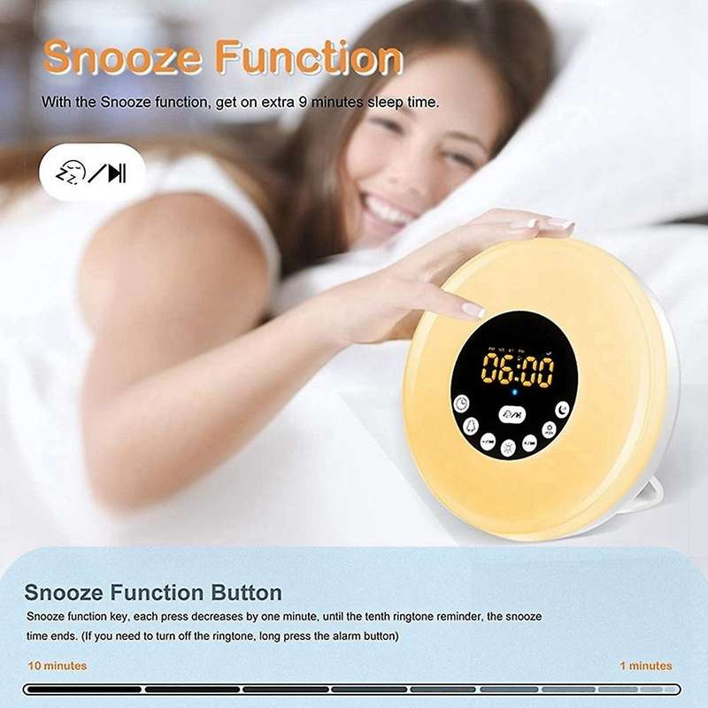 Wake Up Light,bedside Alarm Clock Night Light,warm & Colorful Light
