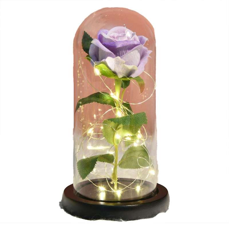 Rose Gift Decoration Rose Artificial Rose Gift Led Lamp Anniversary,c