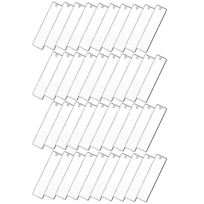 240 Pieces Rectangle Acrylic Key Chain Blank Transparent Blank