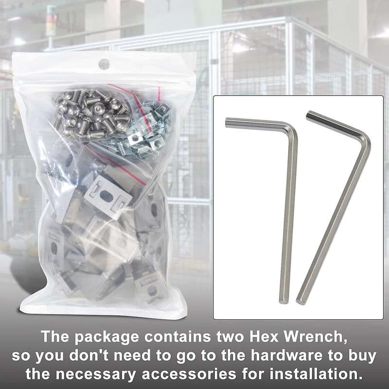 20sets Corner Bracket Kit Sliding Nuts Washers for Slot 6mm 20s