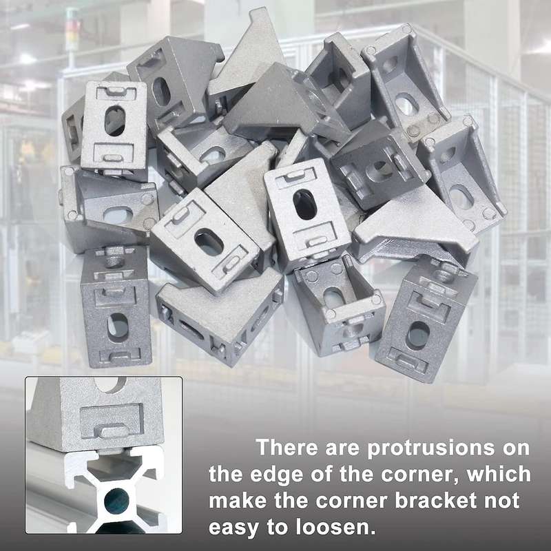 20sets Corner Bracket Kit Sliding Nuts Washers for Slot 6mm 20s