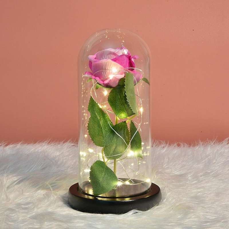 Rose Gift Decoration Rose Artificial Rose Gift Led Lamp Anniversary,d