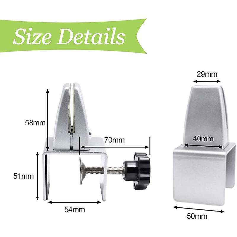 C-clamp Support, 2pcs Adjustable Silver Desk Partition Clamp Brackets