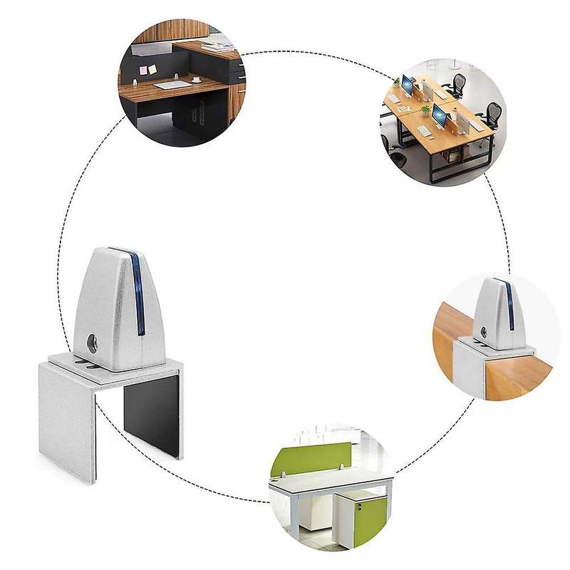 2 Pack Silver Sneeze Guard Clamp Support Office Desk Partition Holder