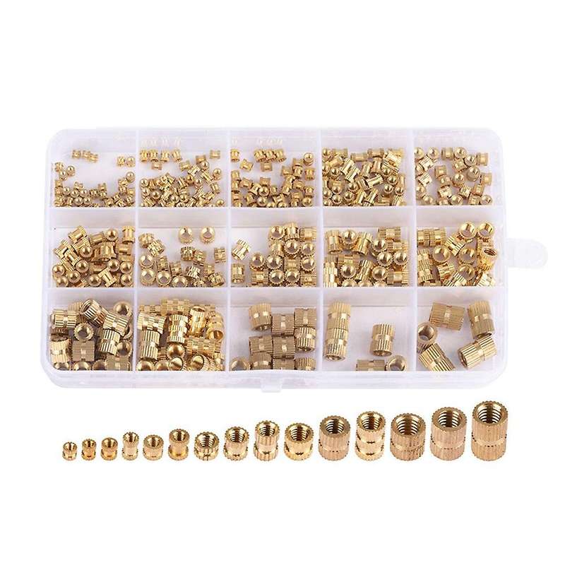 380pcs Thread Inserts M2 M2.5 M3 M4 M5 M6 Metric Female Brass Kit