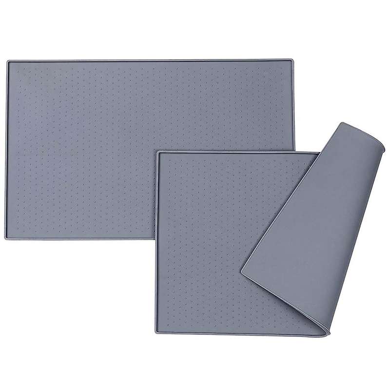 2-pack Pet Feeding Mat, Pet Food Mat 18.5 Inchx11.8 Inch, Non Slip