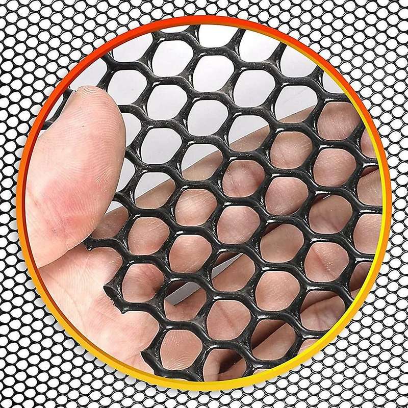 15.7 Inch X 10ft Plastic Chicken Fence Mesh for Gardening, Black