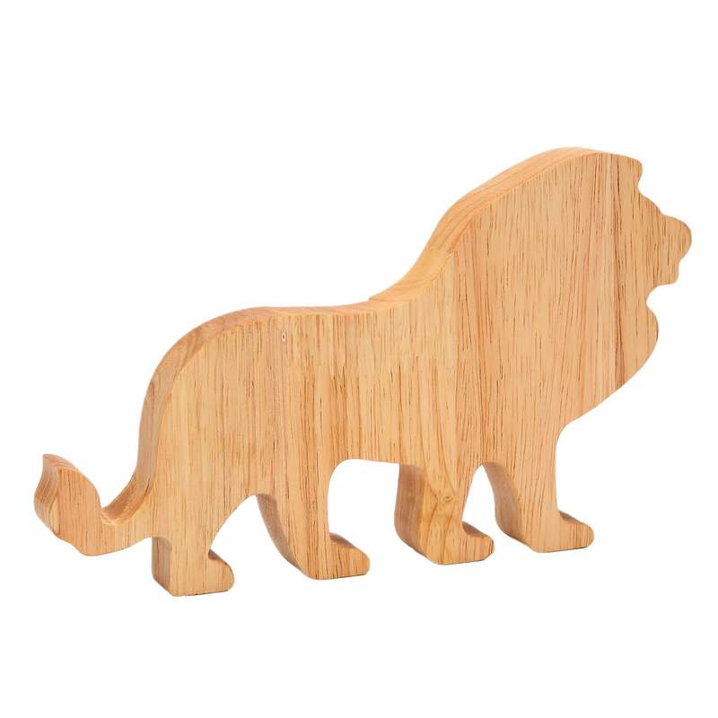 Lion Piggy Bank Pine Piggy Bank Transparent Decoration Gift 26x20cm