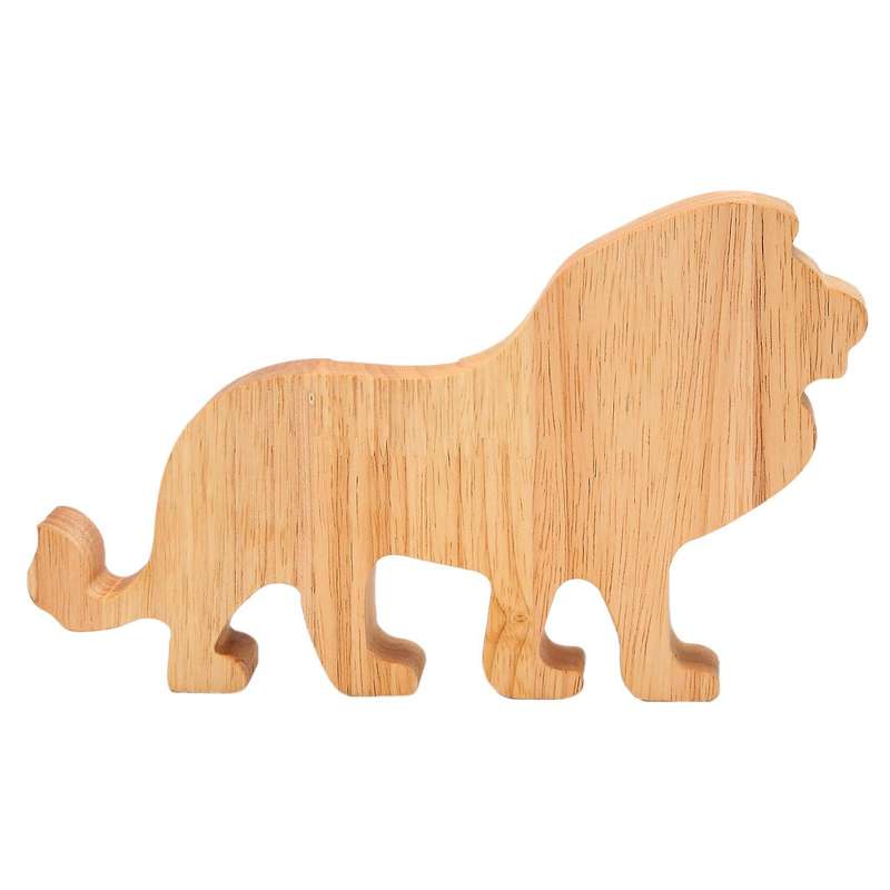 Lion Piggy Bank Pine Piggy Bank Transparent Decoration Gift 26x20cm