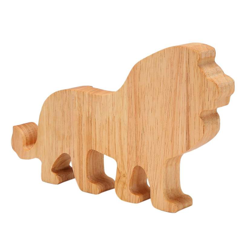 Lion Piggy Bank Pine Piggy Bank Transparent Decoration Gift 26x20cm