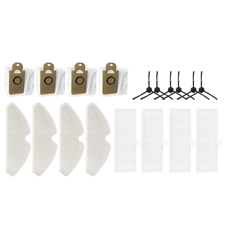 18 Pcs Dust Bag Side Brush Filter Mop Cloth for Proscenic M7 Pro