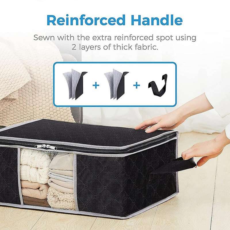 Clothes Storage Bag Foldable Storage Bin Closet Organizer 3 Pack