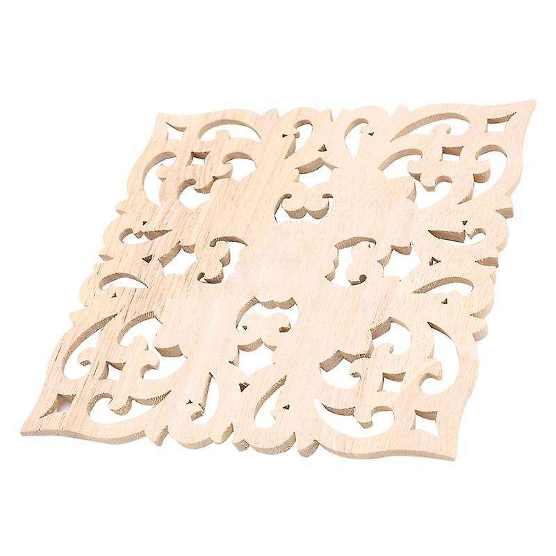 3x Wooden Decal European-style Applique Real Wood Carving 20x20x2cm
