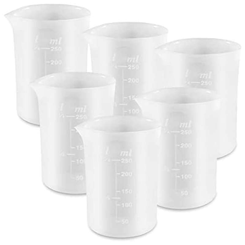 6 Pcs 250 Ml Silicone Measuring Cups for Resin Cups Glue