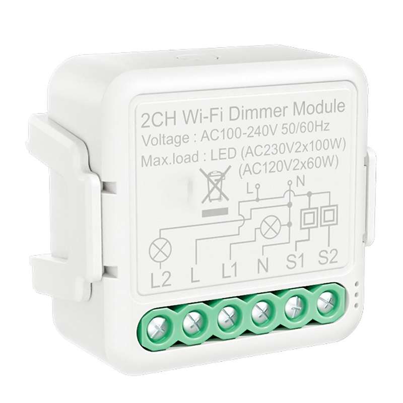 Tuya Led Wifi Dimmer Light Switch Module with 2 Way Control (2 Gang)