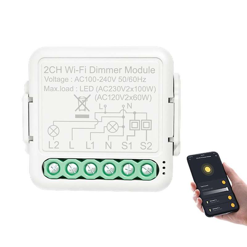 Tuya Led Wifi Dimmer Light Switch Module with 2 Way Control (2 Gang)