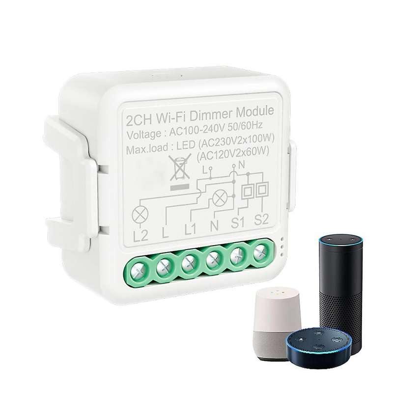 Tuya Led Wifi Dimmer Light Switch Module with 2 Way Control (2 Gang)