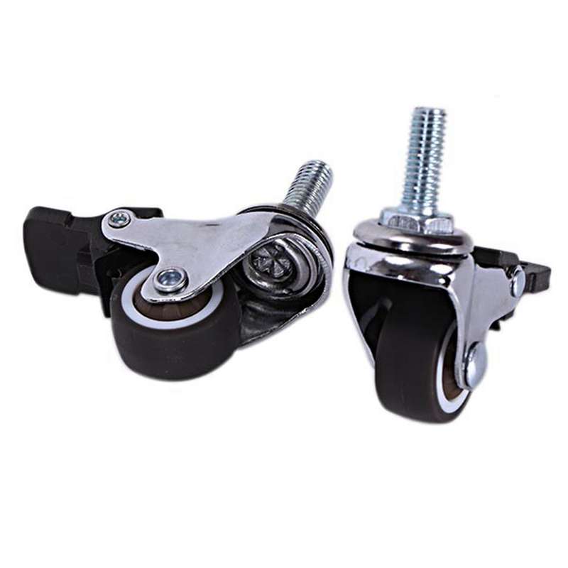 8pcs Mini Small Casters 1 Inch M8x15mm Tpe Universal Casters Wheel