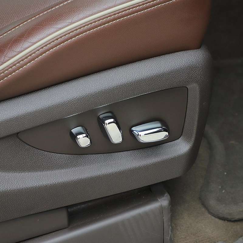 Car Seat Adjustment Button Panel Decoration Frame,abs Silver