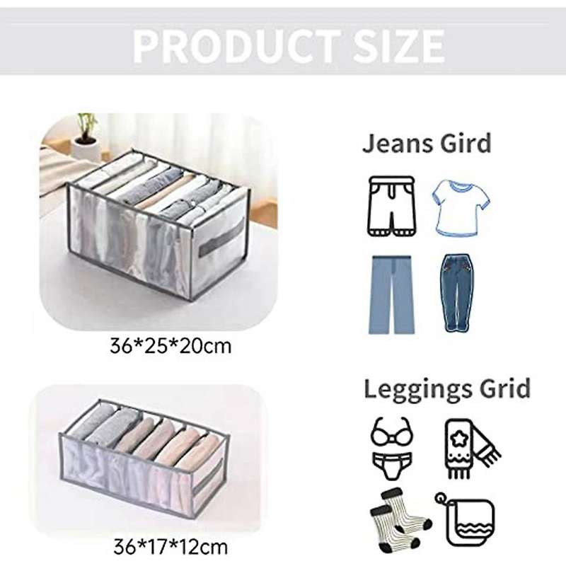 4pcs Wardrobe Clothes Organizer, Jeans Leggings Compartment Box