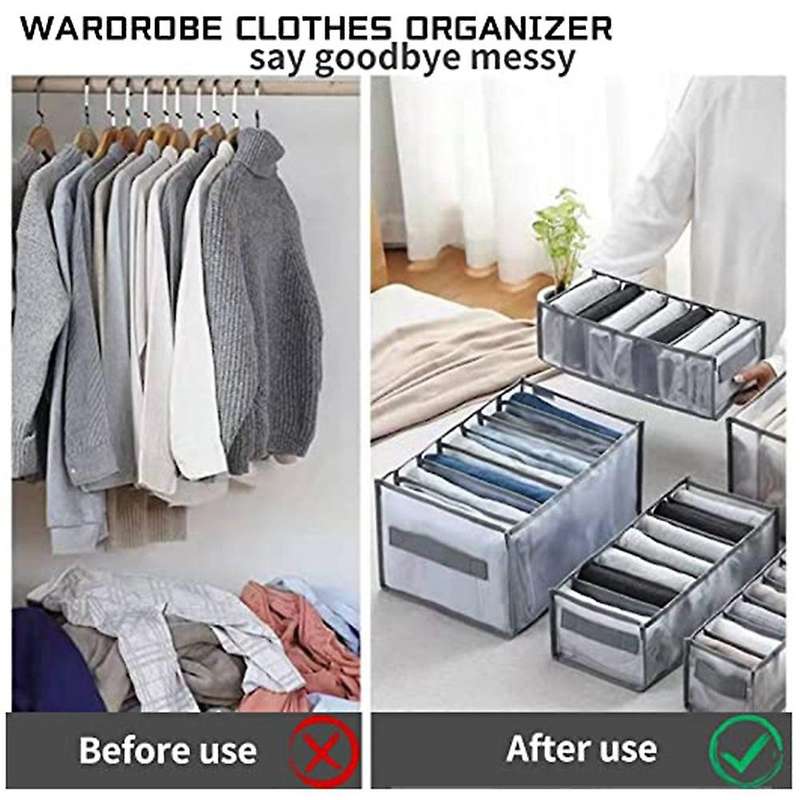 4pcs Wardrobe Clothes Organizer, Jeans Leggings Compartment Box