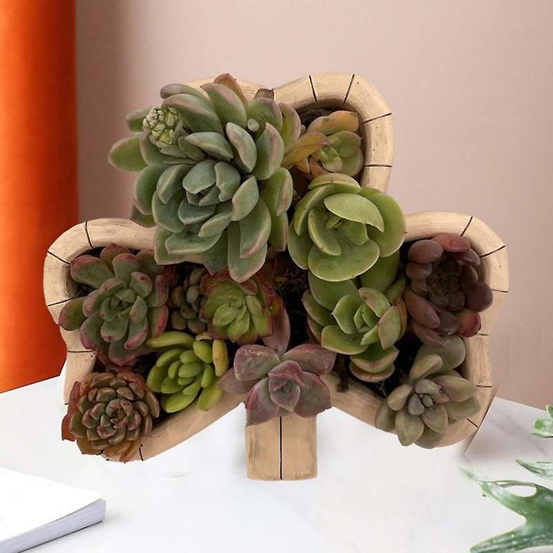 Animal Clover Model Decor Resin Flower Pot Imitation Wood Flowerpots