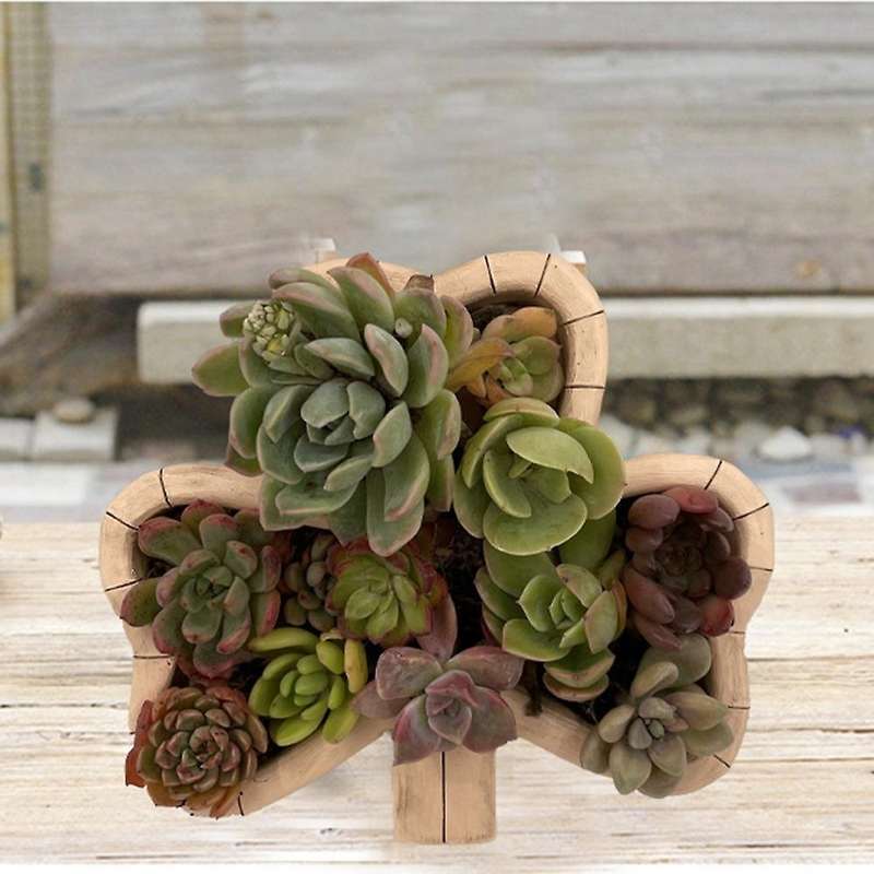 Animal Clover Model Decor Resin Flower Pot Imitation Wood Flowerpots