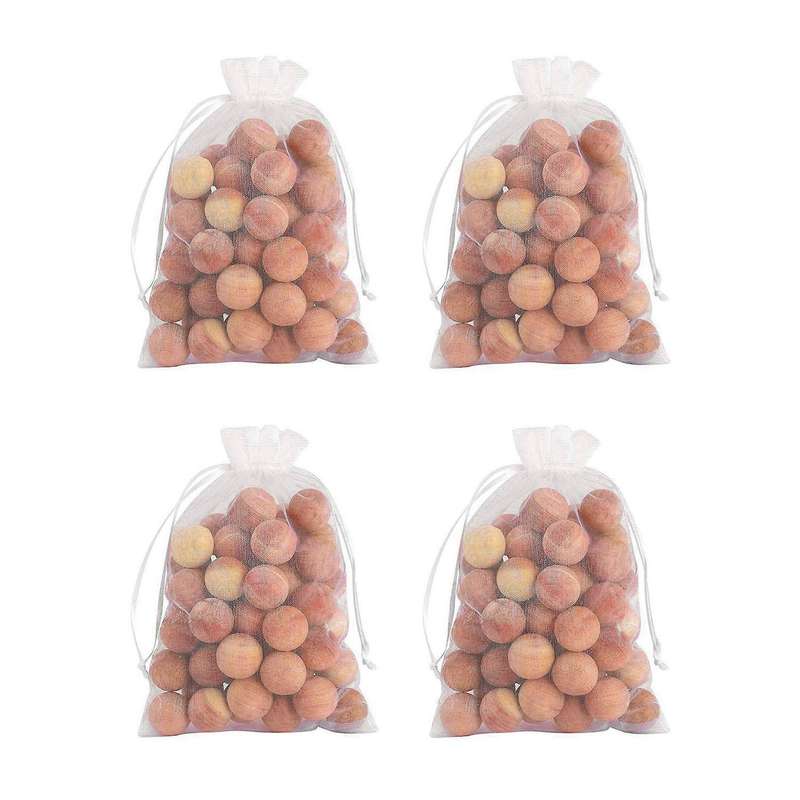 For Closets and Drawers Natural Cedar Balls 48pcs with 2 Satin Bags