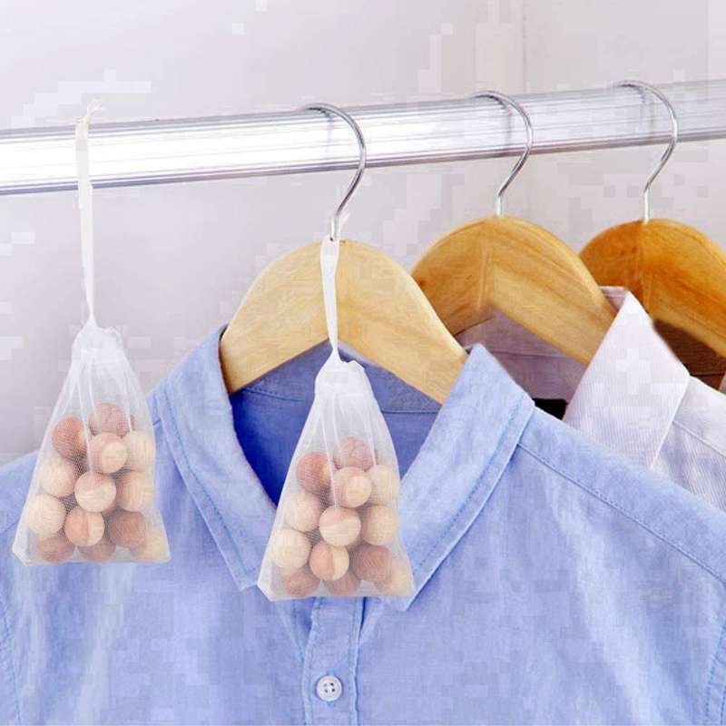 For Closets and Drawers Natural Cedar Balls 48pcs with 2 Satin Bags