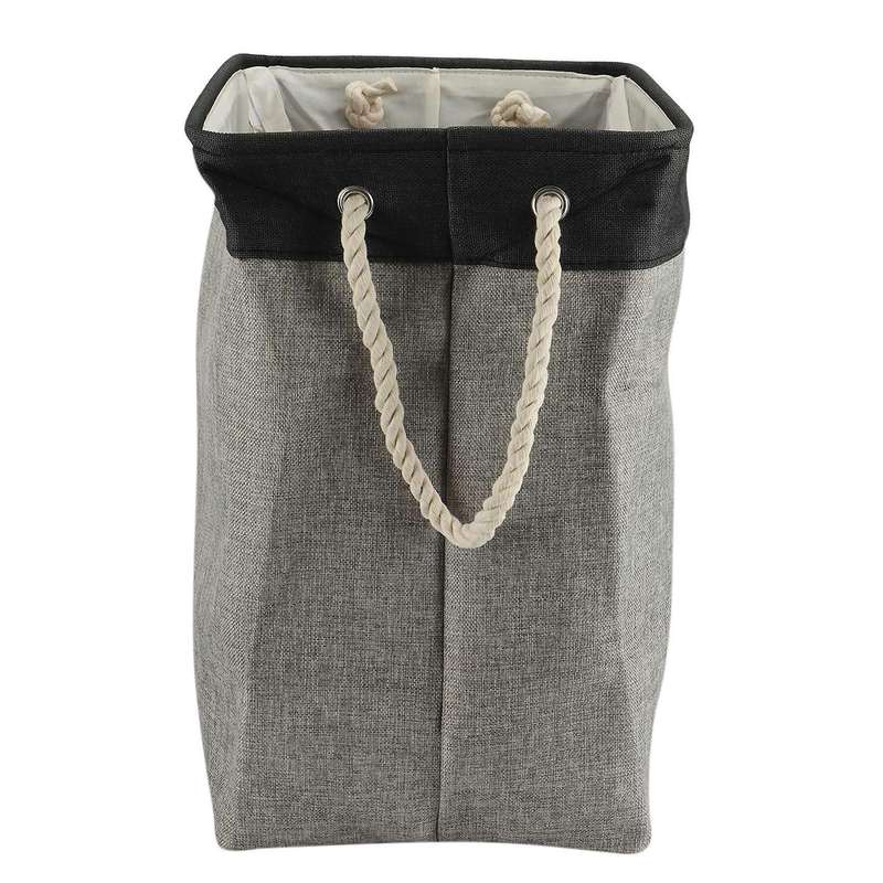 Cotton Linen Folding Laundry Hamper with Support Rod Laundry Basket