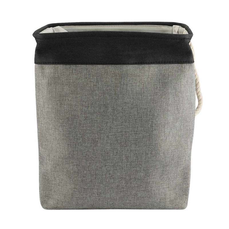 Cotton Linen Folding Laundry Hamper with Support Rod Laundry Basket