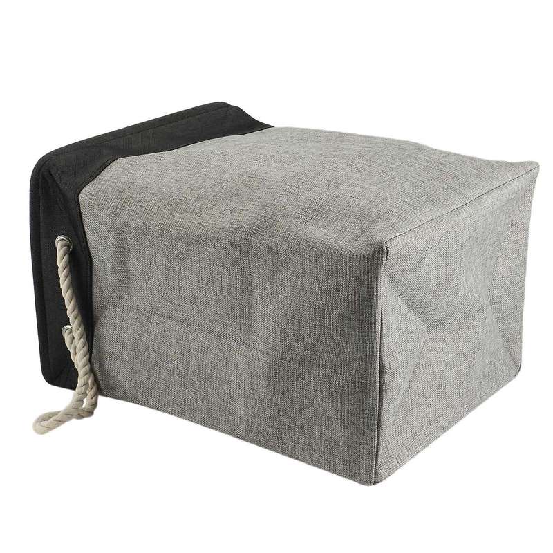 Cotton Linen Folding Laundry Hamper with Support Rod Laundry Basket