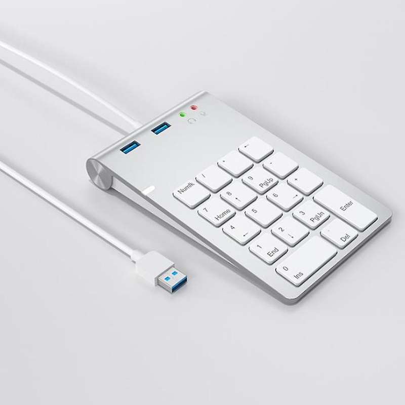 Usb Numeric Keypad 18 Keys with Usb 3.0 Port Hubs and Audio Adapter