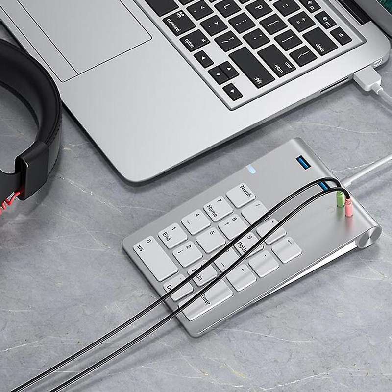 Usb Numeric Keypad 18 Keys with Usb 3.0 Port Hubs and Audio Adapter