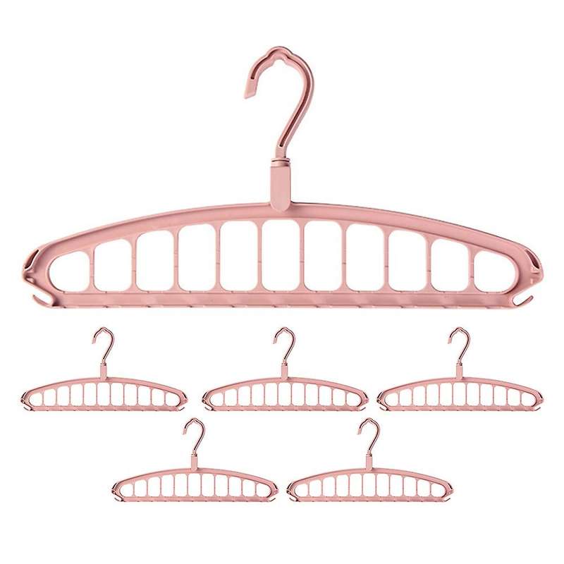 6pcs Multifunctional Clothes Rack Magic Space Saving Pink