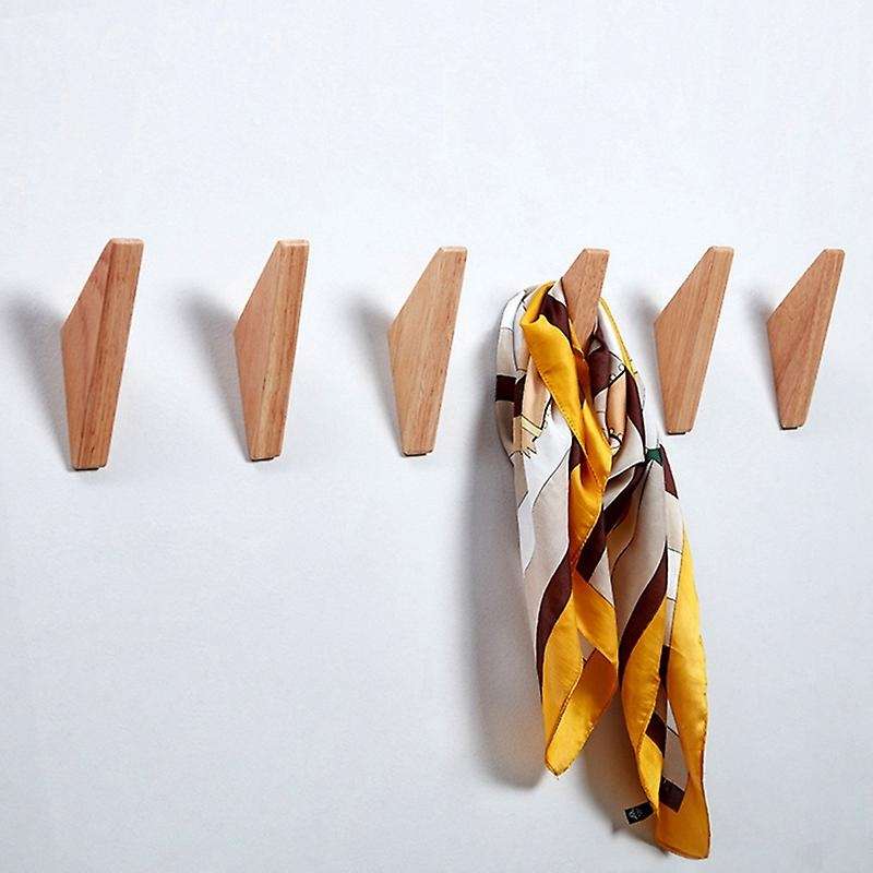 Natural Wood Clothes Hanger Wall Mounted Coat Hook Decorative Holder