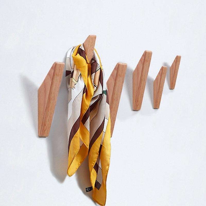 Natural Wood Clothes Hanger Wall Mounted Coat Hook Decorative Holder