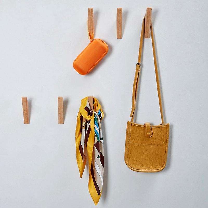 Natural Wood Clothes Hanger Wall Mounted Coat Hook Decorative Holder