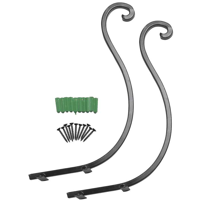 Plant Hangers Outdoor Hanging Plant Bracket (2pcs-12 Inches Black)