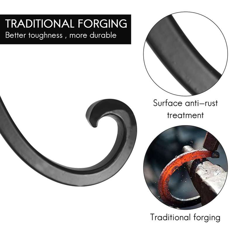 Plant Hangers Outdoor Hanging Plant Bracket (2pcs-12 Inches Black)