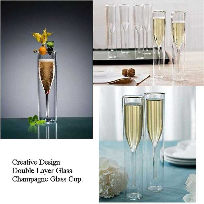 Double Wall Glass Champagne Champagne Cocktail Wedding Party Cup