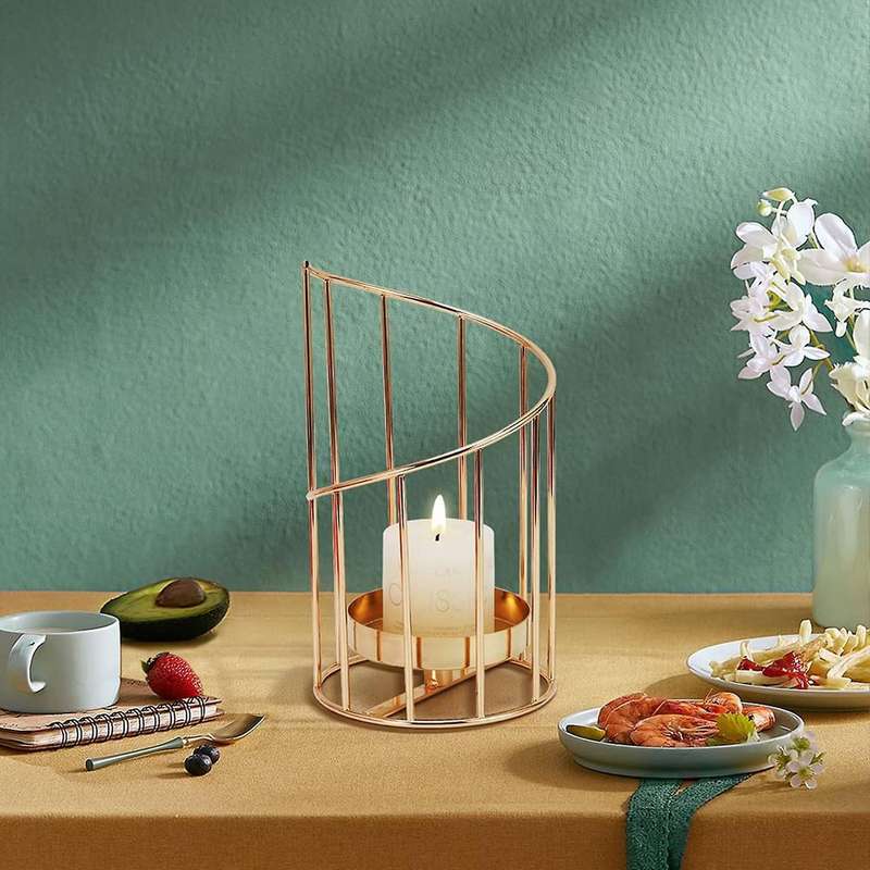 Candle Holder Pillar Candles Tea Light Holder Glass for Table L