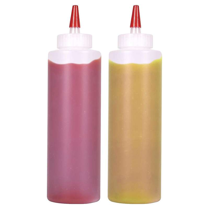 12pc Squeeze Squirt Condiment Bottles 16 Ounce - Perfect Containers