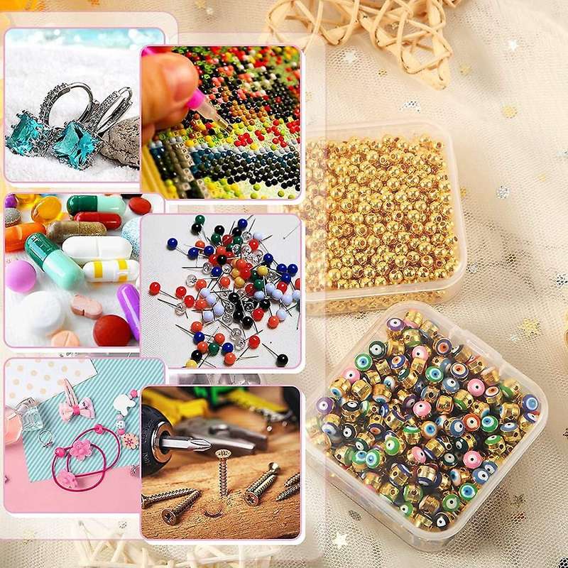 60 Pcs Bead Containers Small Clear Containers with Lids for Jewelry