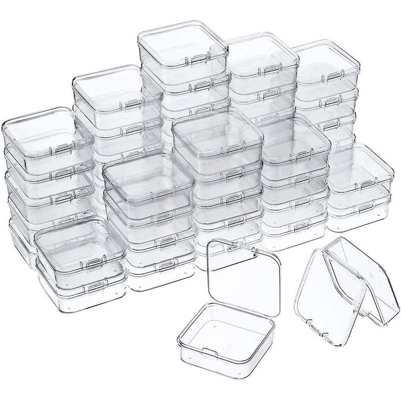 60 Pcs Bead Containers Small Clear Containers with Lids for Jewelry