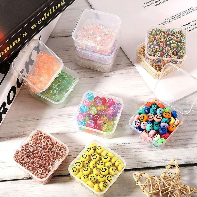 60 Pcs Bead Containers Small Clear Containers with Lids for Jewelry