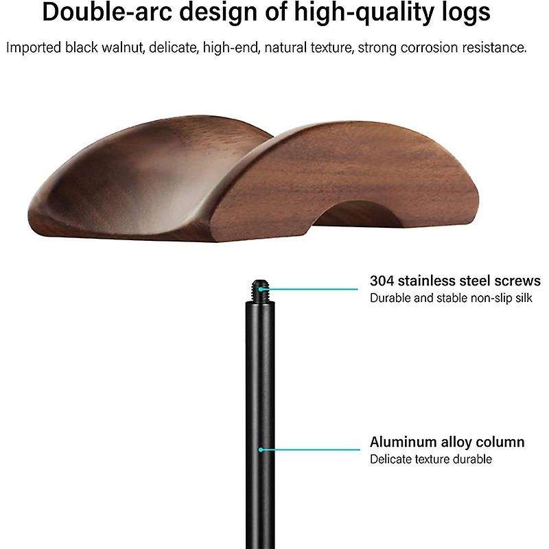 Headset Holder Made Of Walnut Wood&aluminium, Gaming Headphone Holder