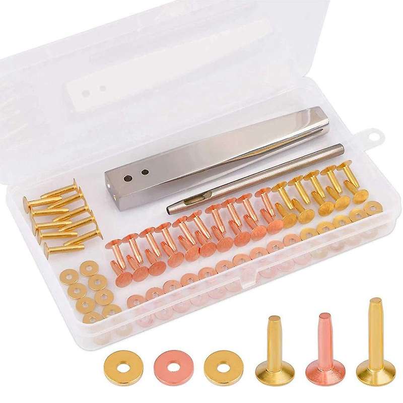 Copper Rivets for Leather, with Burrs,for Making Fasteners Kit
