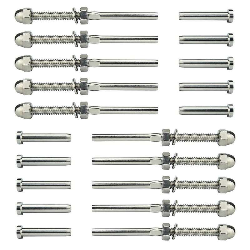 Threaded Bolt and Pedal Ball Cable Railing Kit End Fitting 0.32 Cm